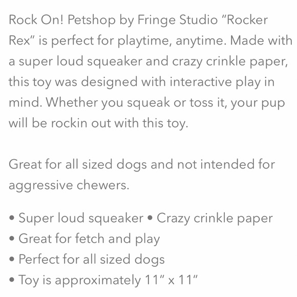 🎉 HP 🎉 🆕 Fringe Studio Rocker Rex Dog Toy - Picture 11 of 13